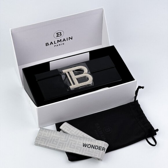 Balmain WONDER BOY-III BPS-127A Women BRAND NEW Sunglasses Titanium Gold Shield - Picture 11 of 14